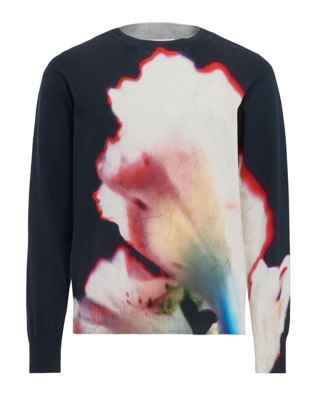 McQueen Blue Watercolour Print Sweater for men