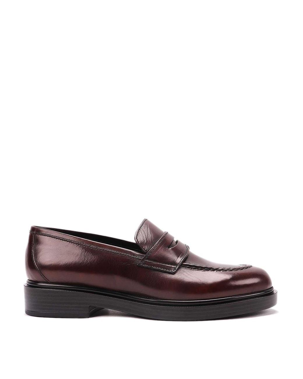 Triver Leather Loafers in Brown | Lyst
