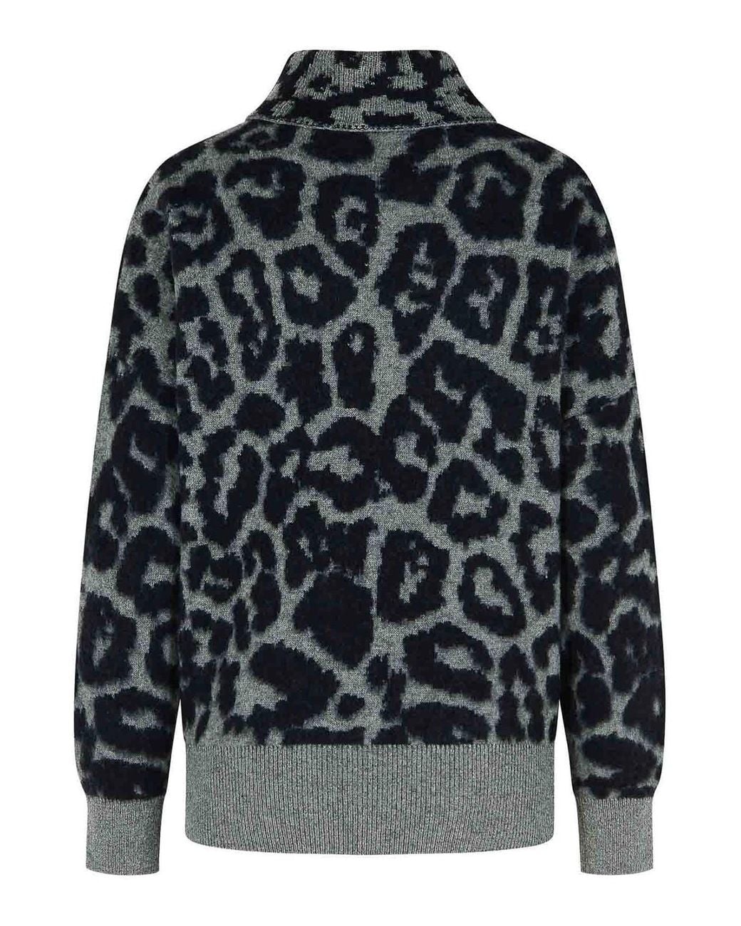 Stella McCartney Black Leopard-Print Turtleneck Jumper