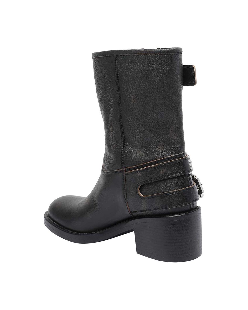 Chloé Black Dakota Buckle-Detail Boots