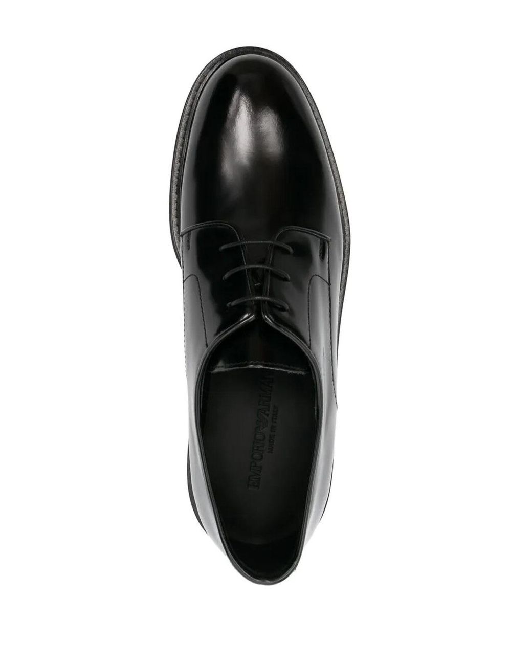 Emporio Armani Black Lace Up Classic Derby for men