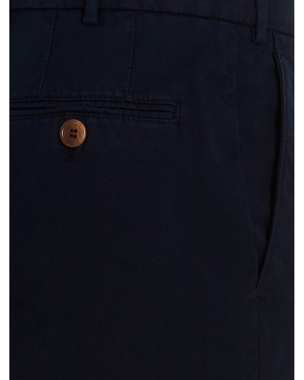 Brunello Cucinelli Blue Cotton Chino Pants for men