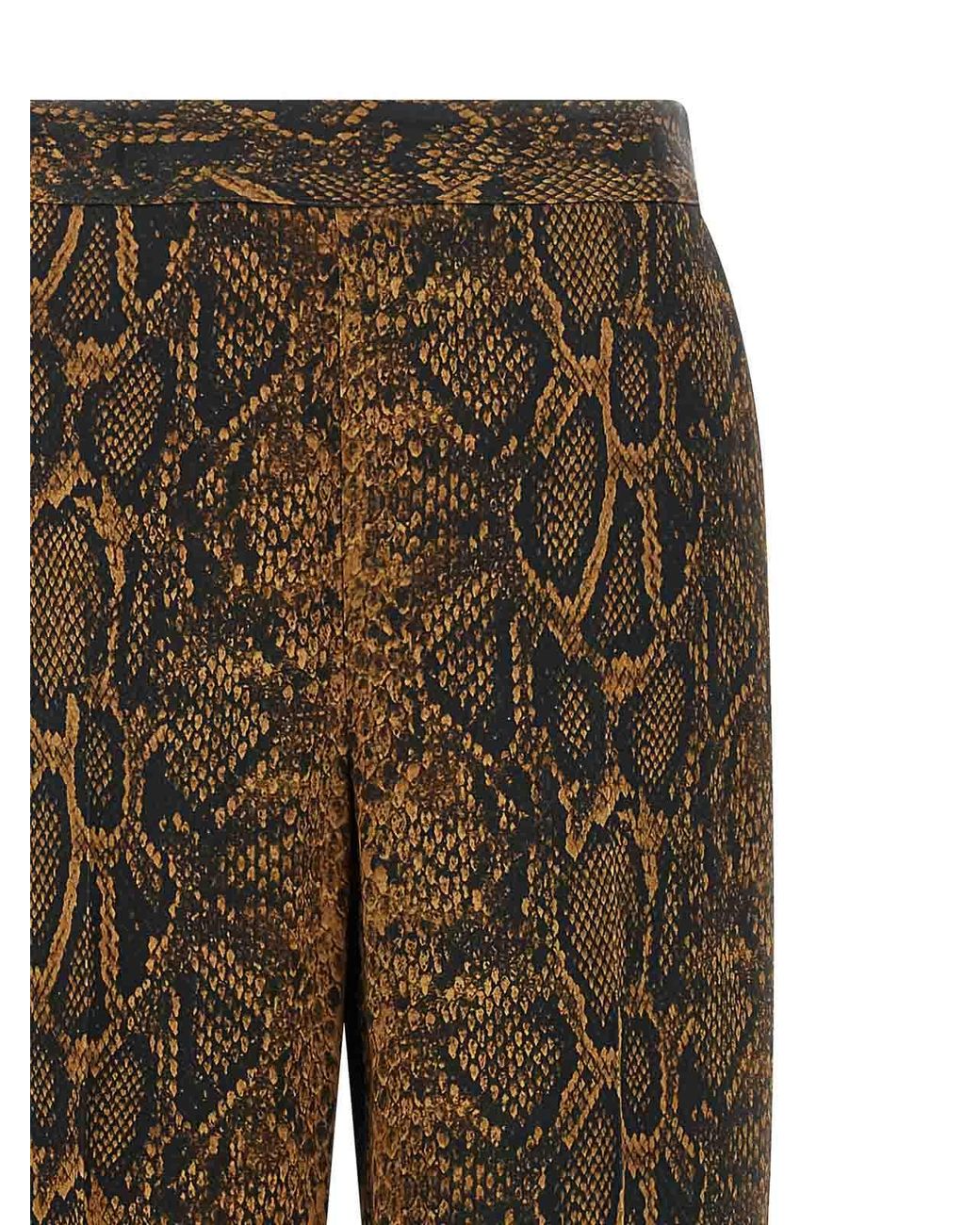 Twinset Brown Python Print Pants