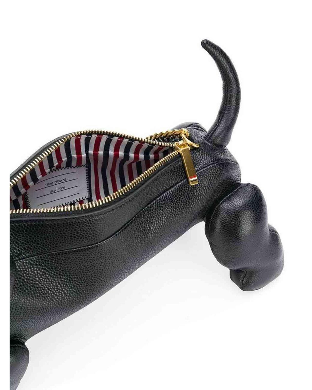 Thom Browne Black Pebbled Leather Mini Hector Bag