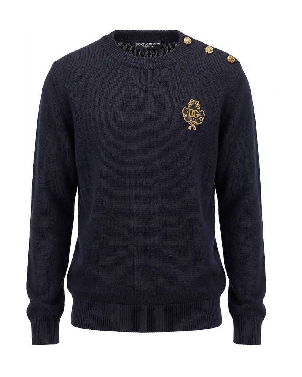 Dolce & Gabbana Blue Roundneck Sweater for men