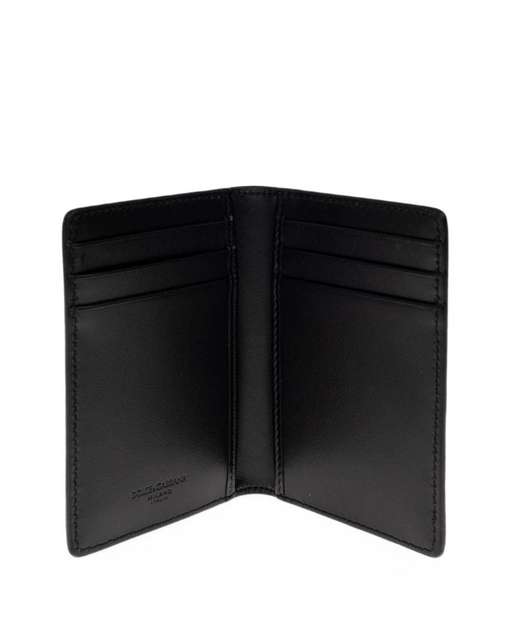 Dolce & Gabbana Black Bifold Wallet With Logo Plaque for men