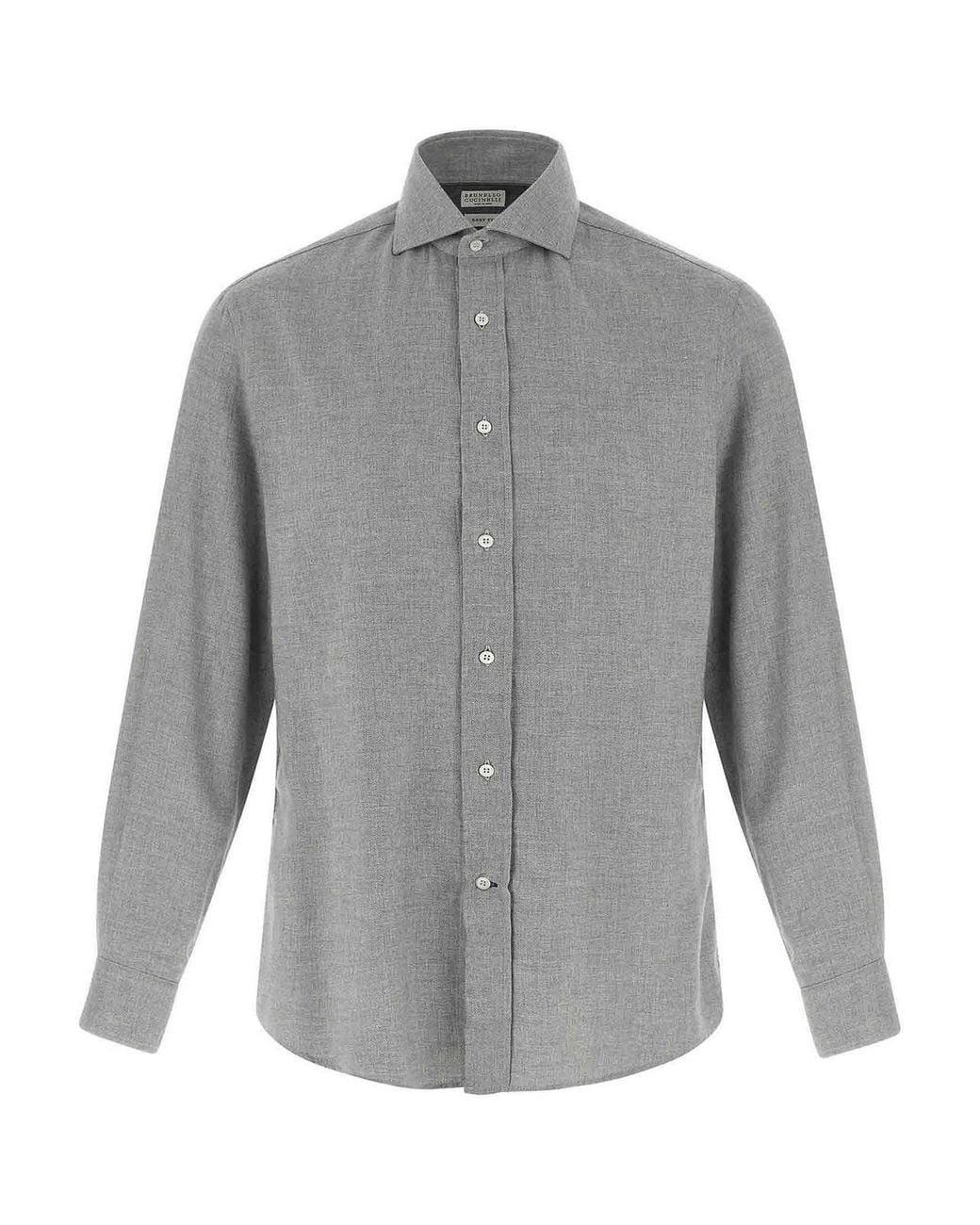 Brunello Cucinelli Gray Cotton Blouse for men