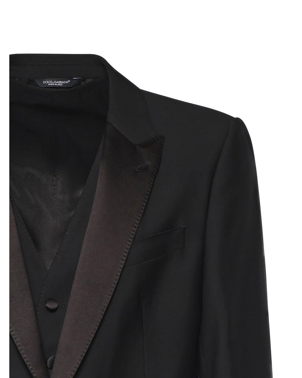 Dolce & Gabbana Black Three-Piece Tuxedo Suit for men