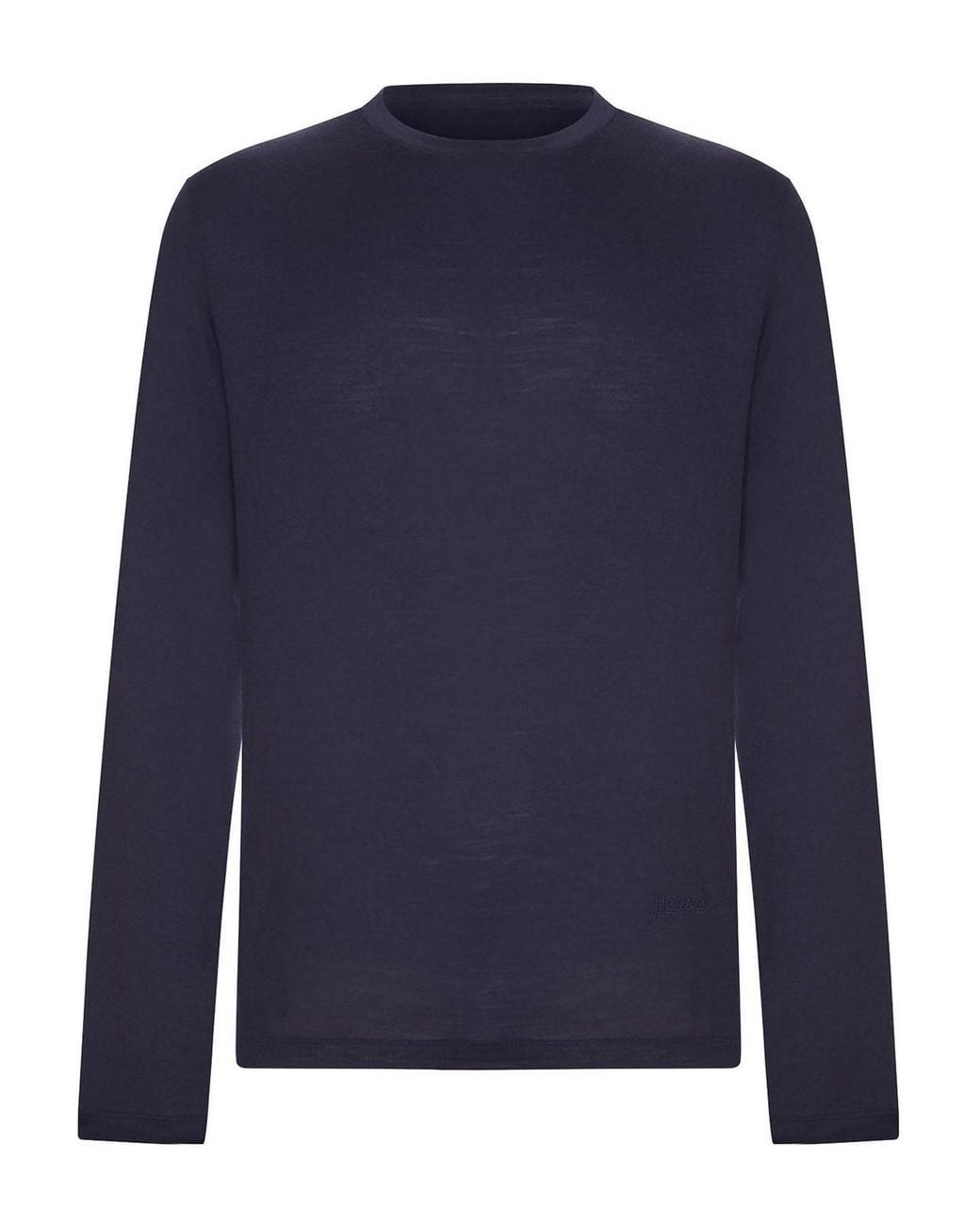 Herno Blue Crew Neck Long Sleeved Sweater for men