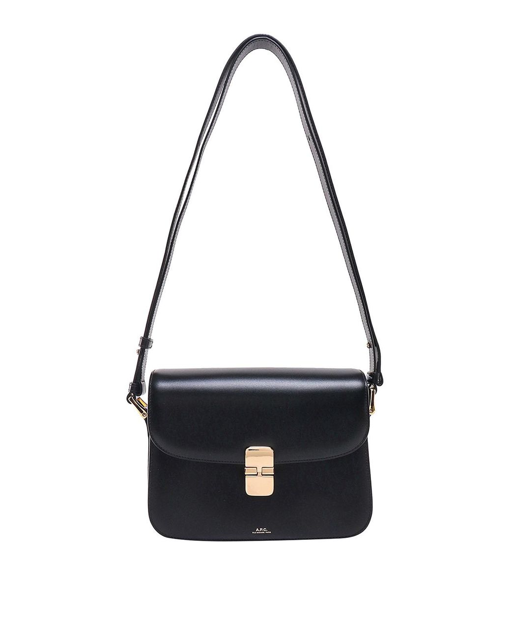 A.P.C. White Leather Shoulder Bag With Frontal Logo