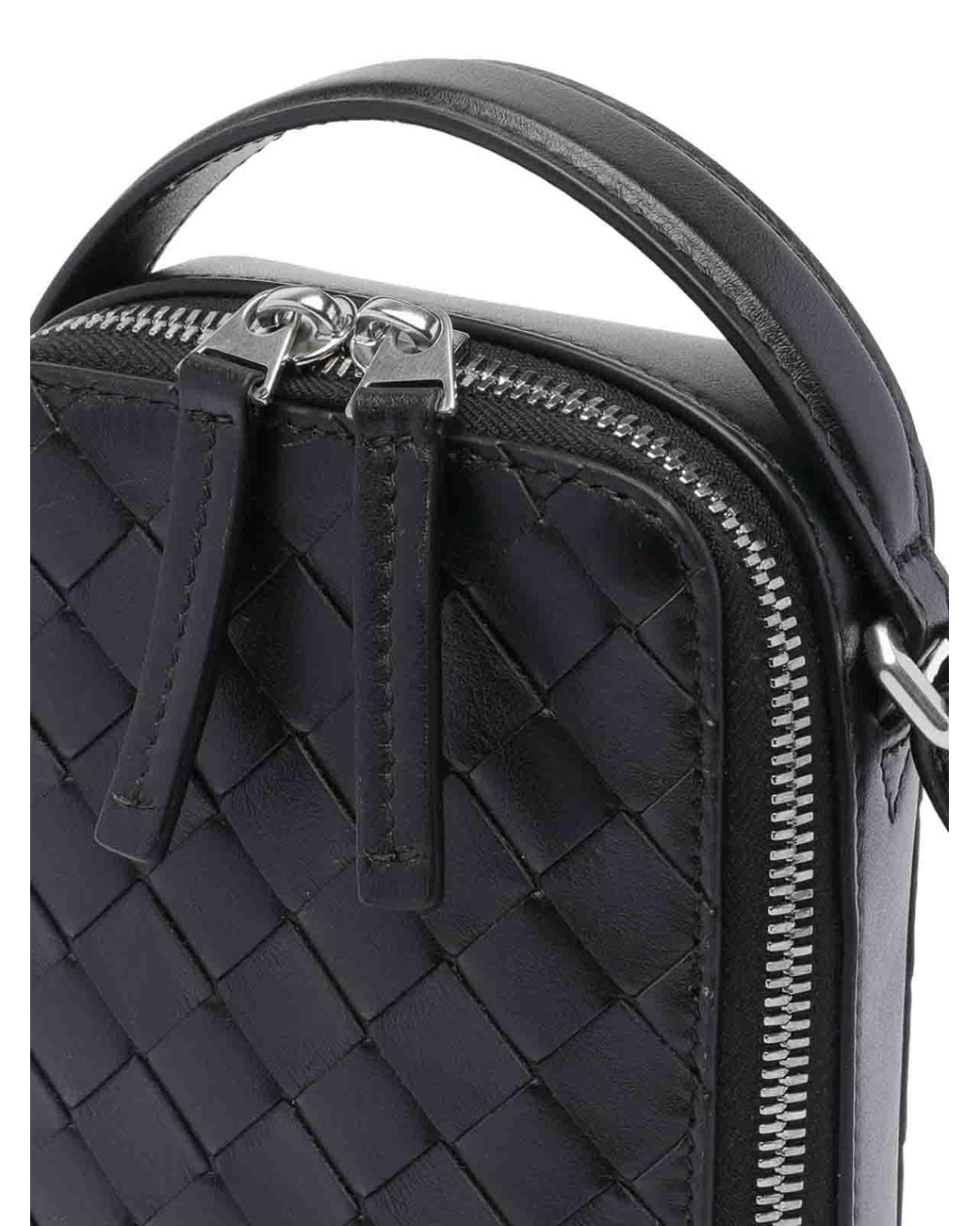 Bottega Veneta Black Getaway Phone Pouch for men