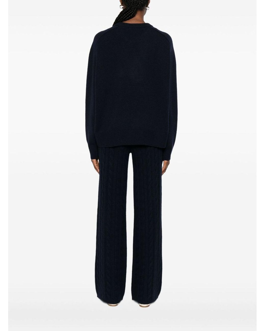 Soft Goat Blue Wool Crewneck Jumper