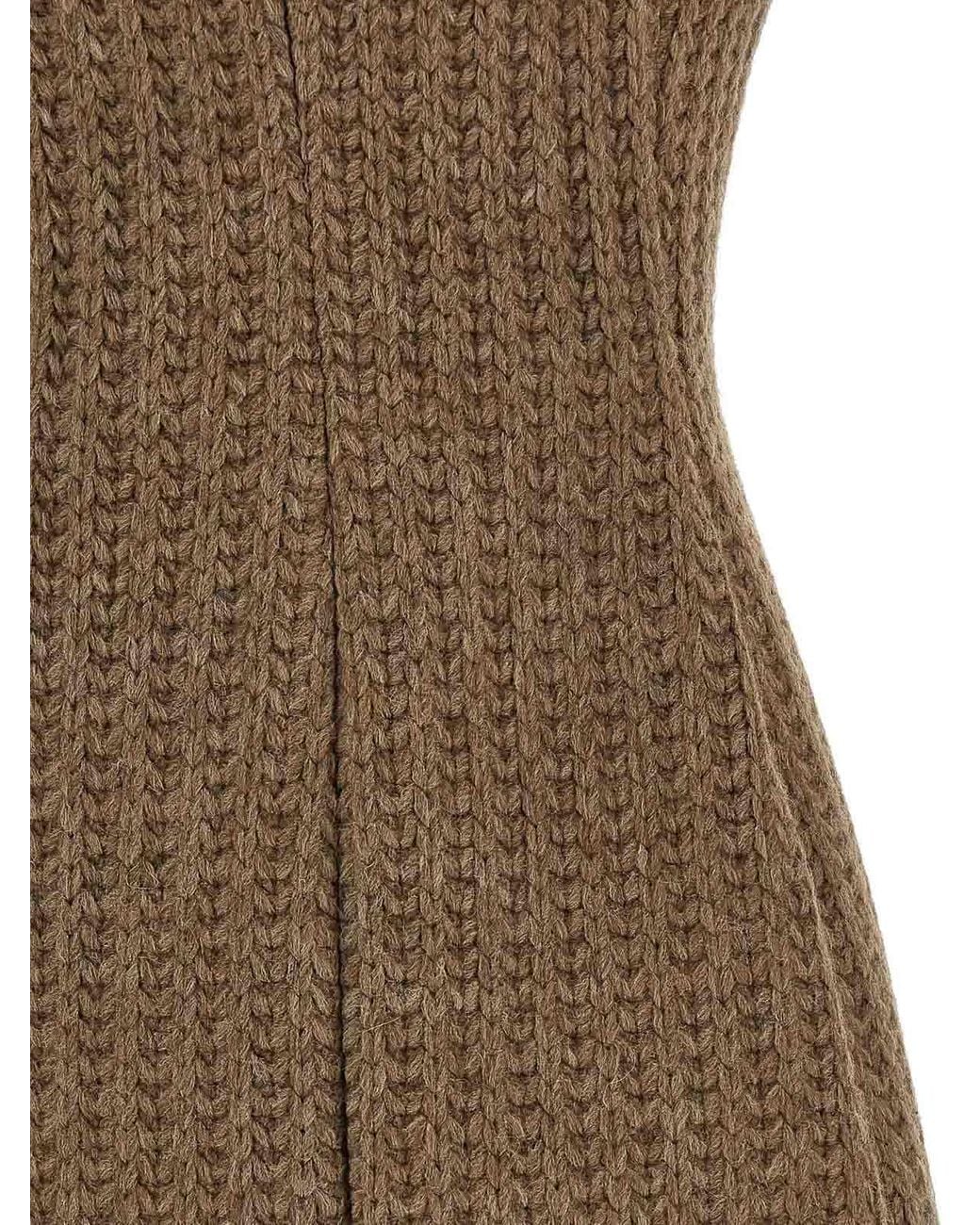 GIUSEPPE DI MORABITO Brown Wool Dress