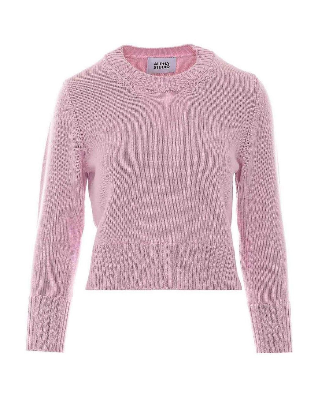 Alpha Studio Pink Rundhalspullover