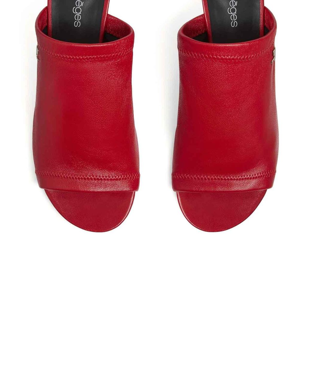 Courreges Red Wet Stretch Mules
