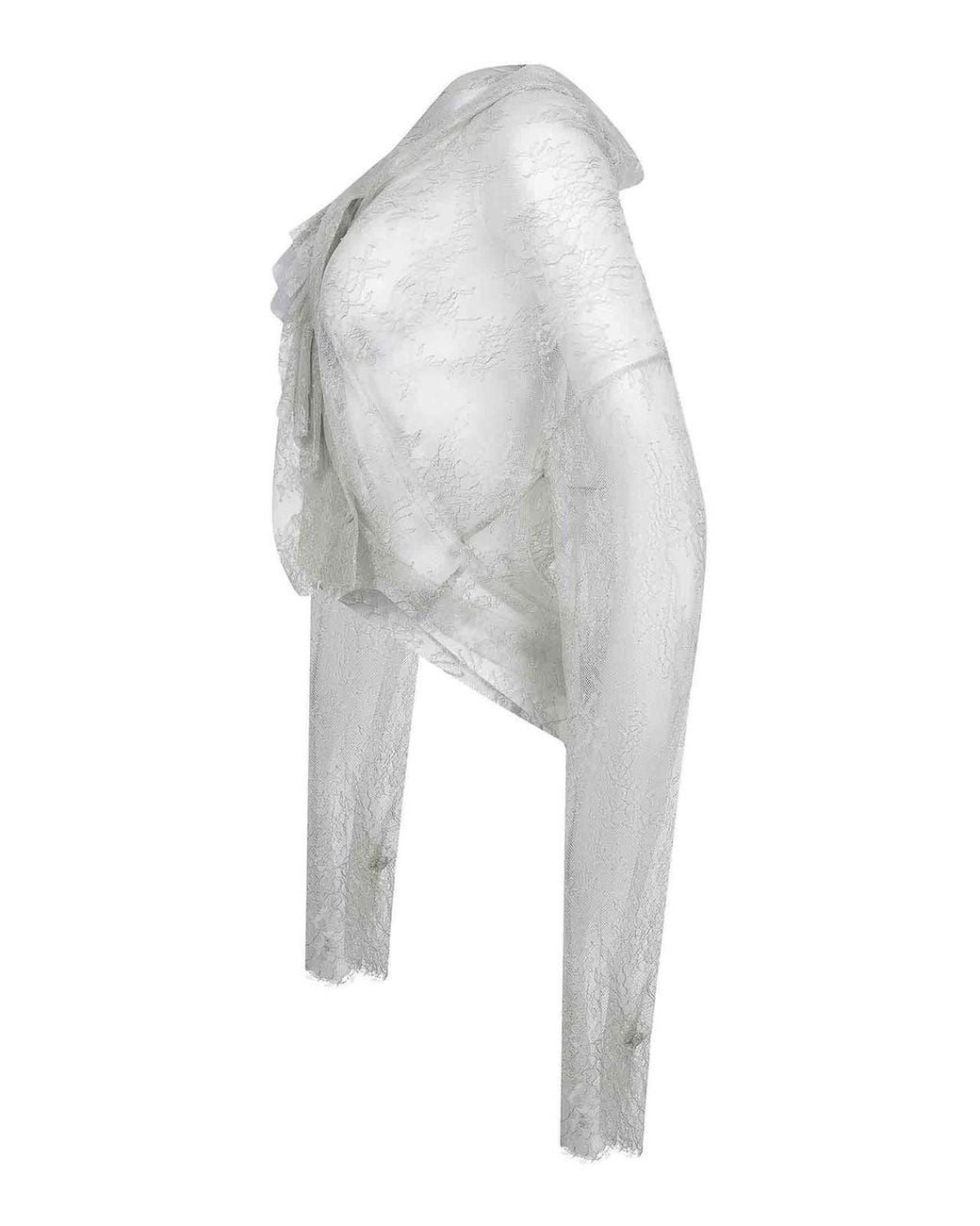 Alberta Ferretti White Shirt Made Of Lace