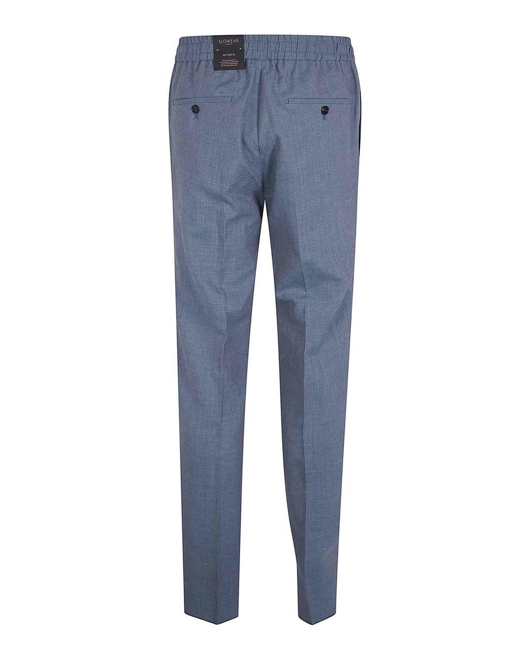 Incotex Blue Elastic Coulisse Waist Chino Trousers for men