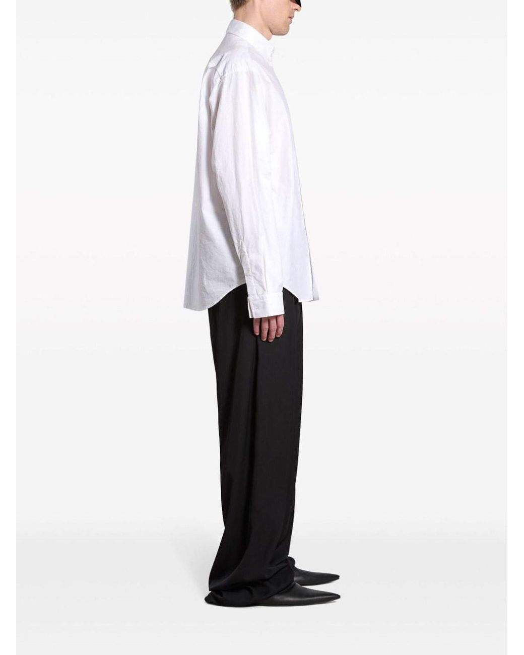 Balenciaga White L/S Large Fit Shirt for men