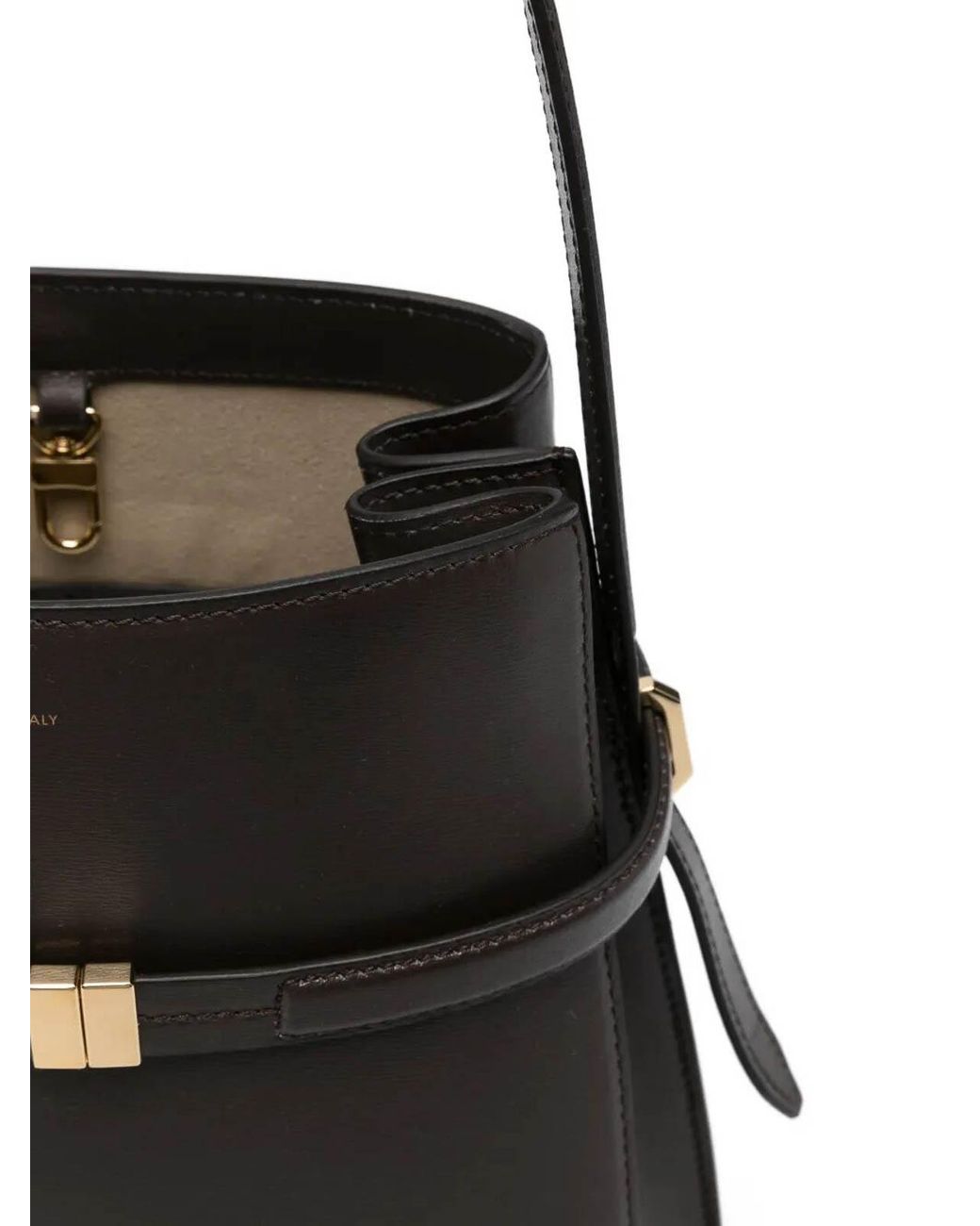Totême  Black Belted Leather Bucket Bag