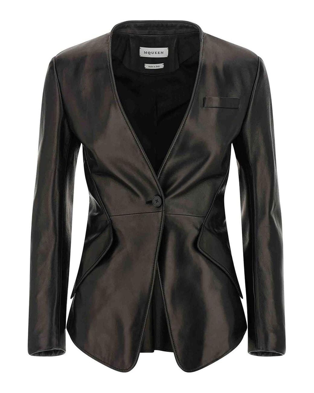 McQueen Black Nappa Blazer