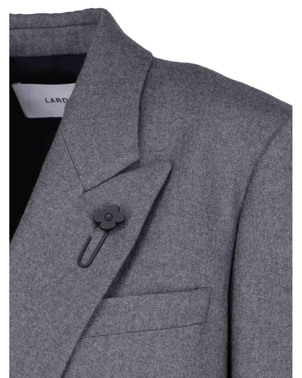 Lardini Gray Double-Breasted Cashmere Coat