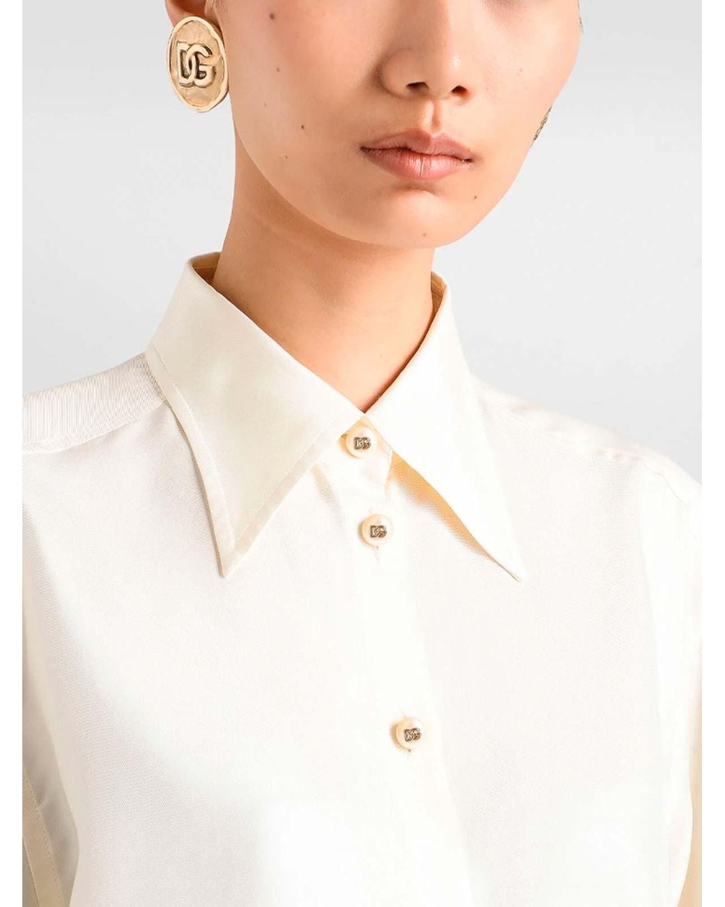 Dolce & Gabbana White Silk Shirt