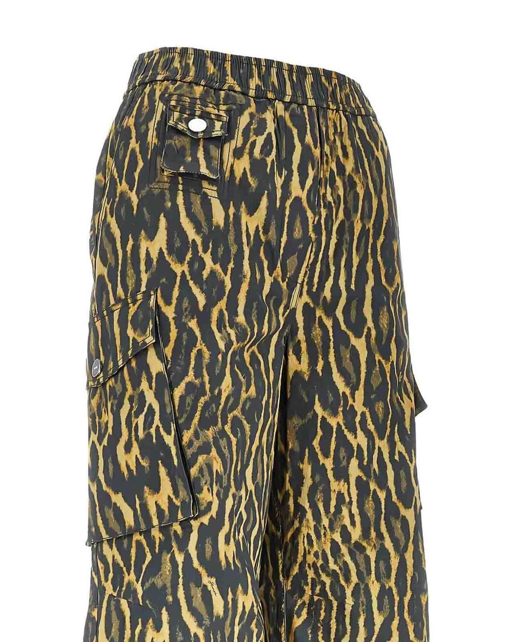 Ganni Green Leopard-Print Trousers