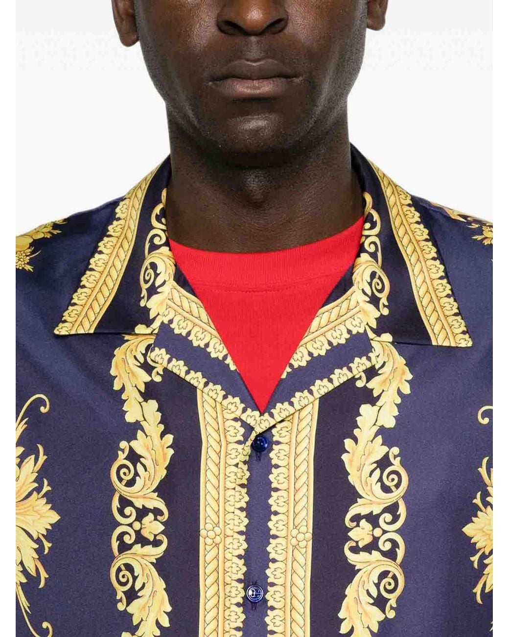 Versace Blue Leather Outerwear for men