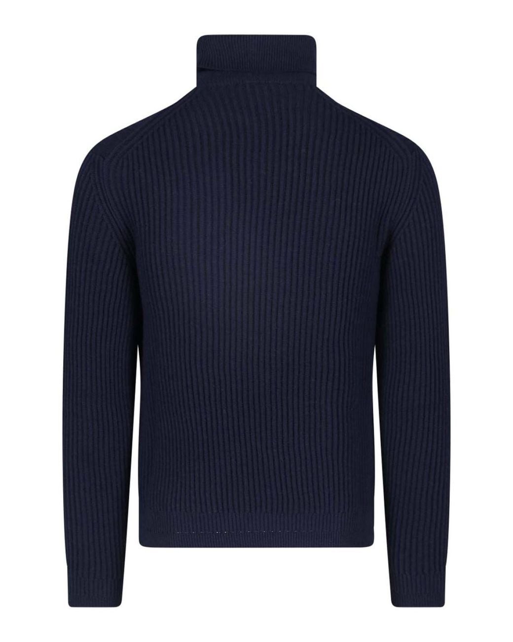 Zanone Blue Virgin Wool Sweater for men