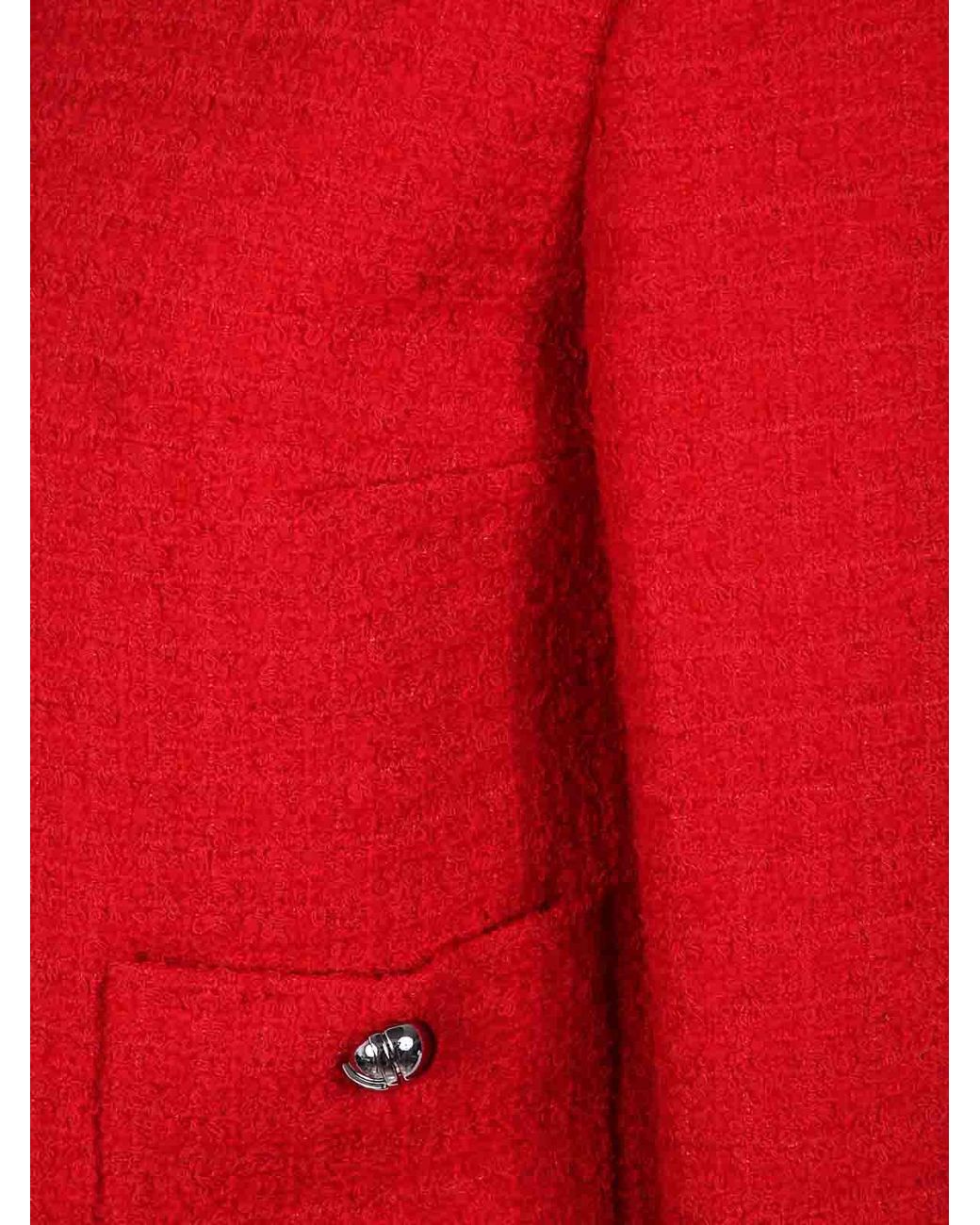 Patou Red No Collar Box Jacket