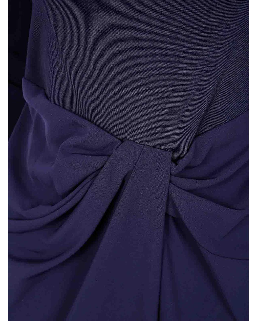 Ralph Lauren Blue "Sakaris" Long Sleeves Gown Long Dress