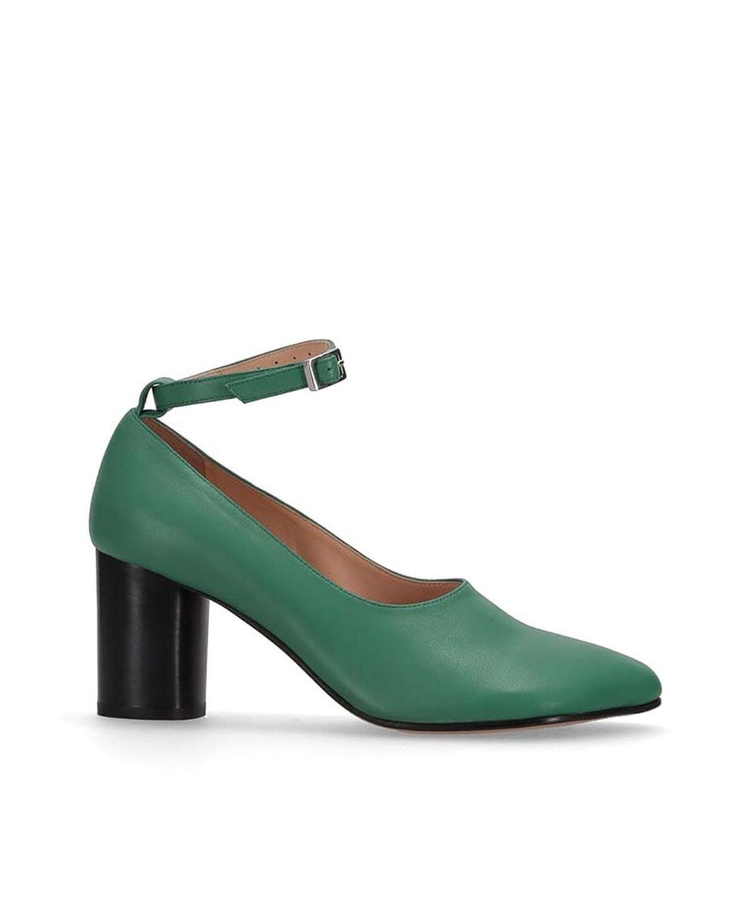 Niccolò Pasqualetti Green Obliqua Block Heel Pumps