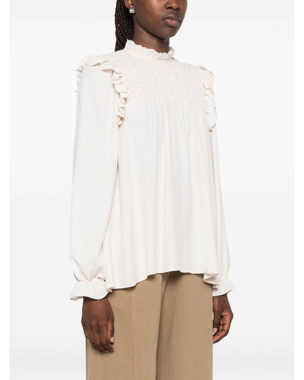 Forte_forte White Silk Blend Blouse