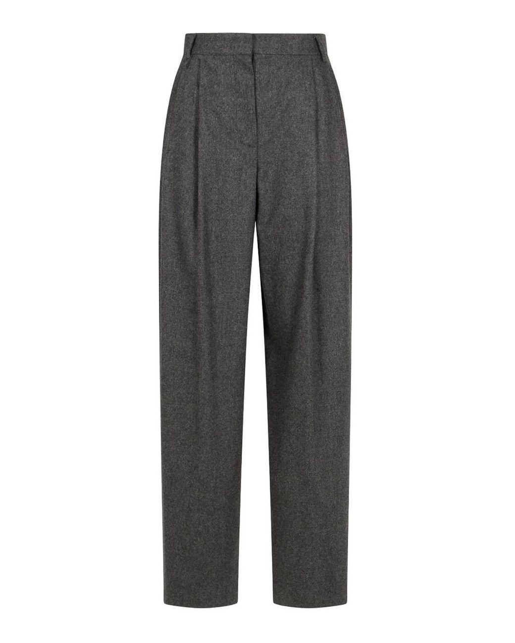 Emporio Armani Gray Wool Checked Trousers