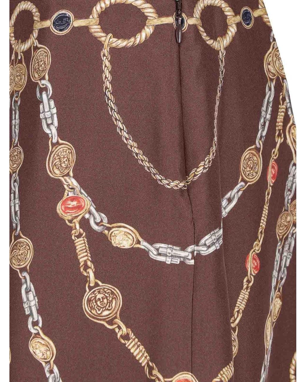 Jupe Midi Versace en coloris Brown