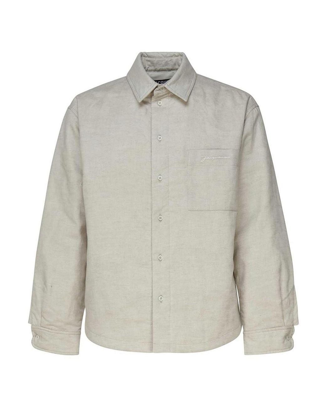 Jacquemus Natural Boulanger Puffed Overshirt, Long Sleeves, 100% Viscose for men