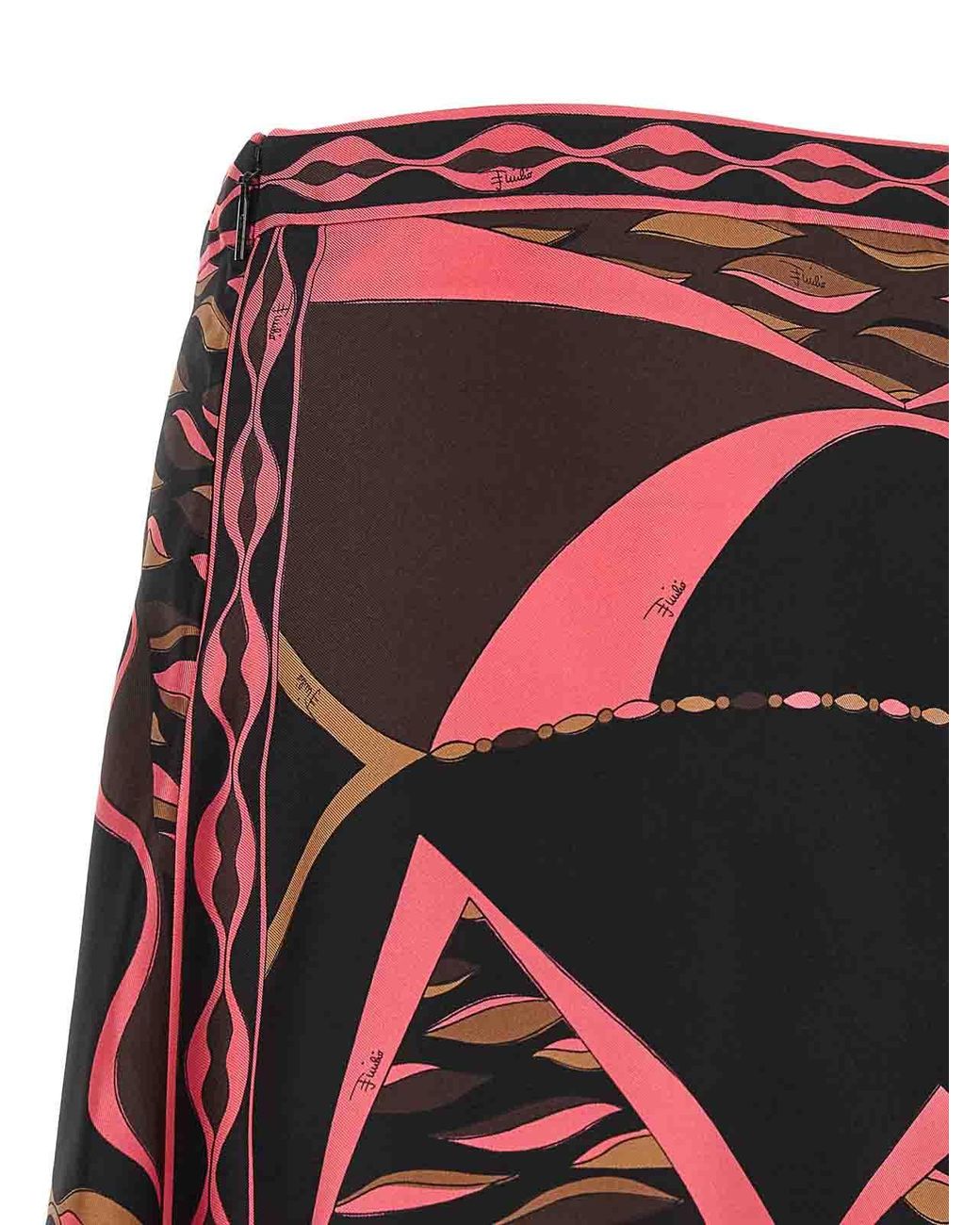 Emilio Pucci Red Dune Silk Skirt