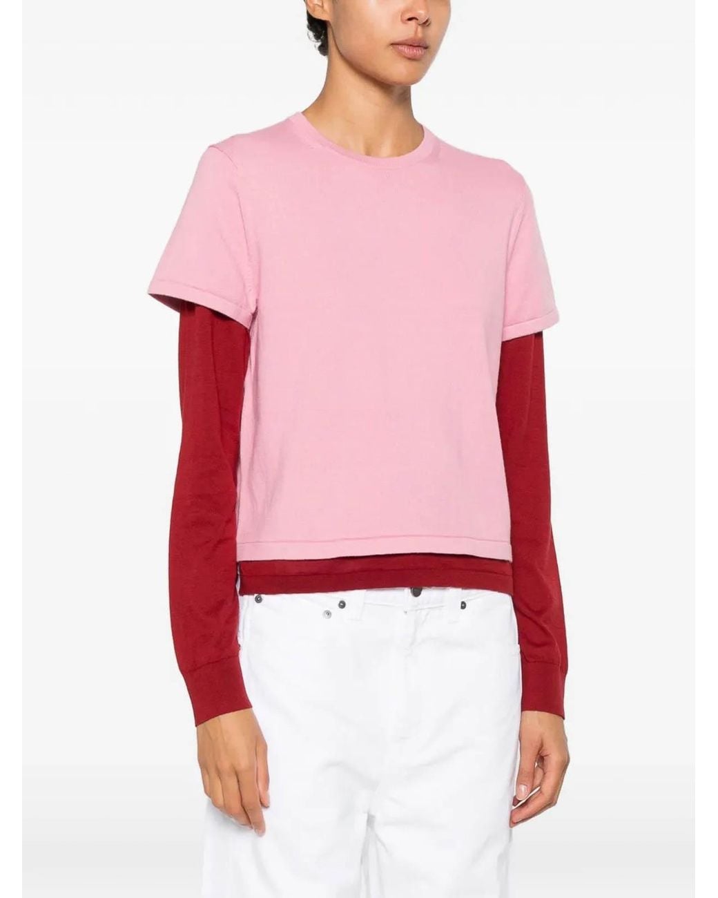 Guest In Residence Red Sweater Double Layer