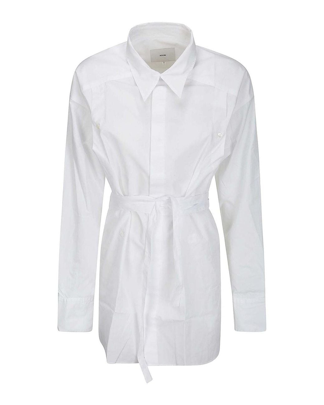Setchu White Shirt With Belt