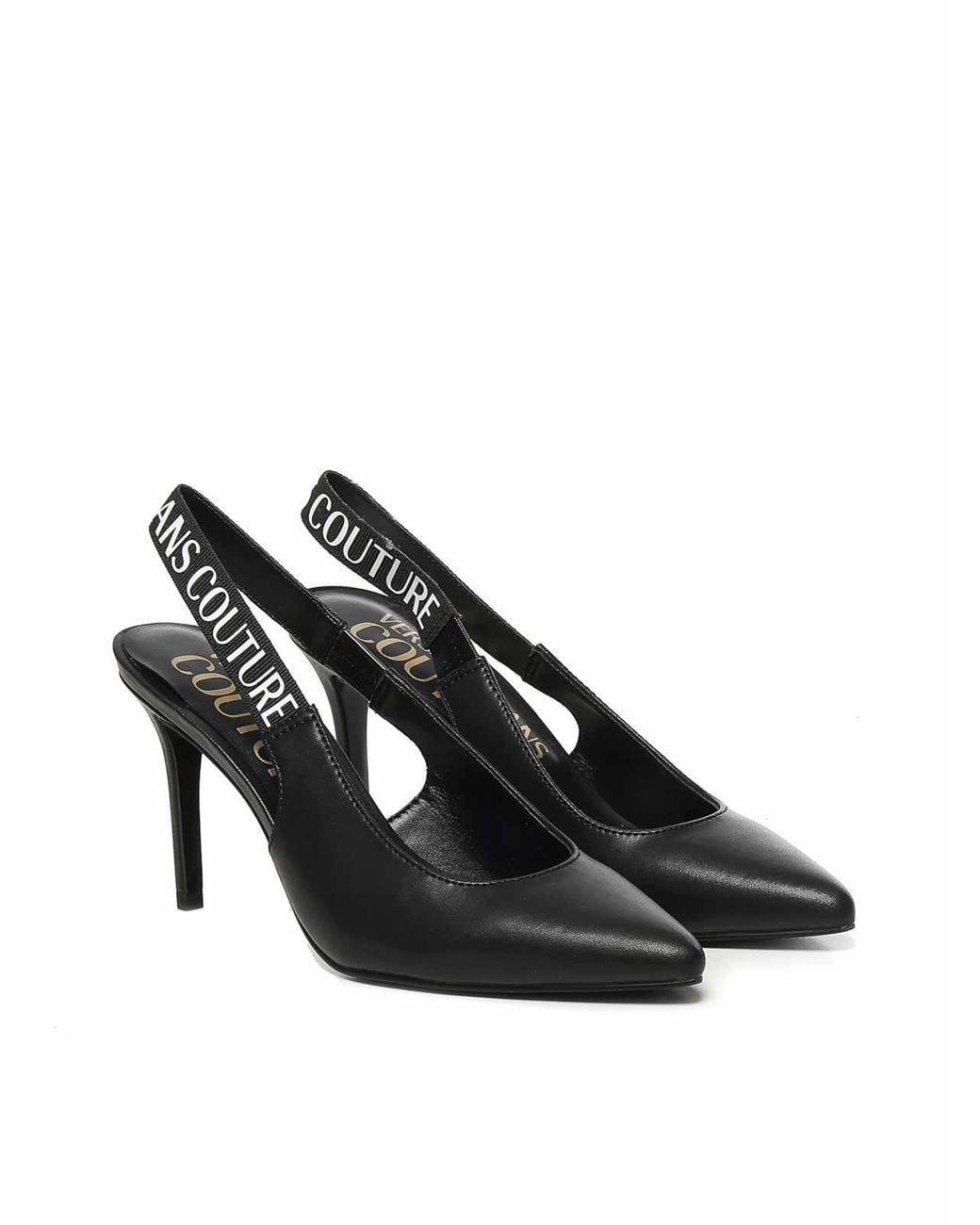 Versace Jeans Couture Black Slingback With Logo