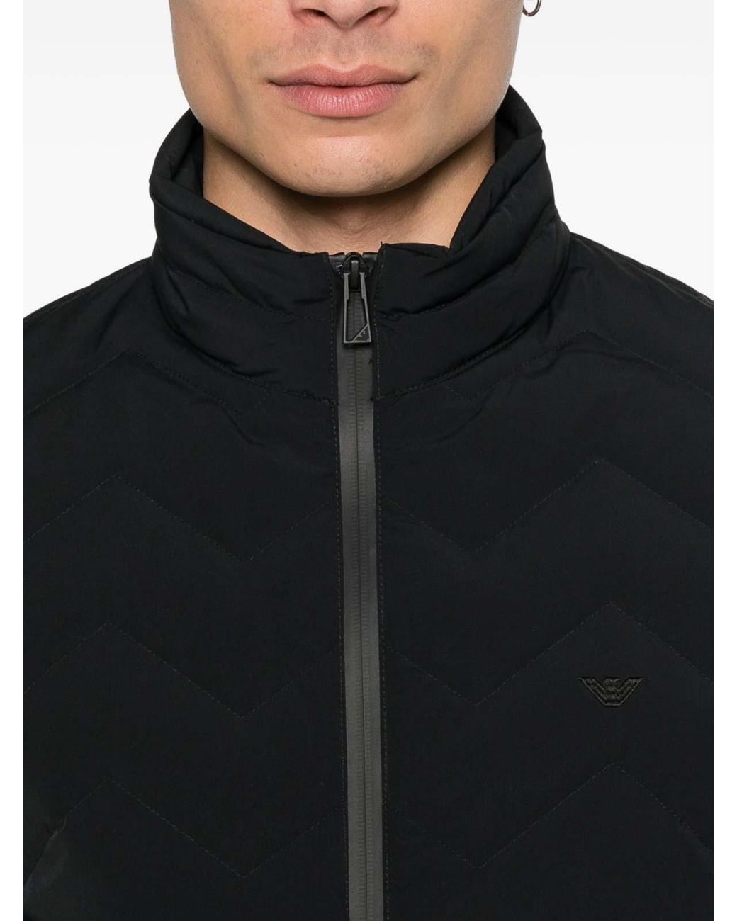 Emporio Armani Black Nylon Down Jacket for men