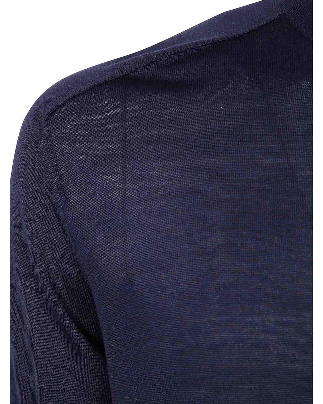 Moorer Blue Norris Short Sleeves Sweater for men