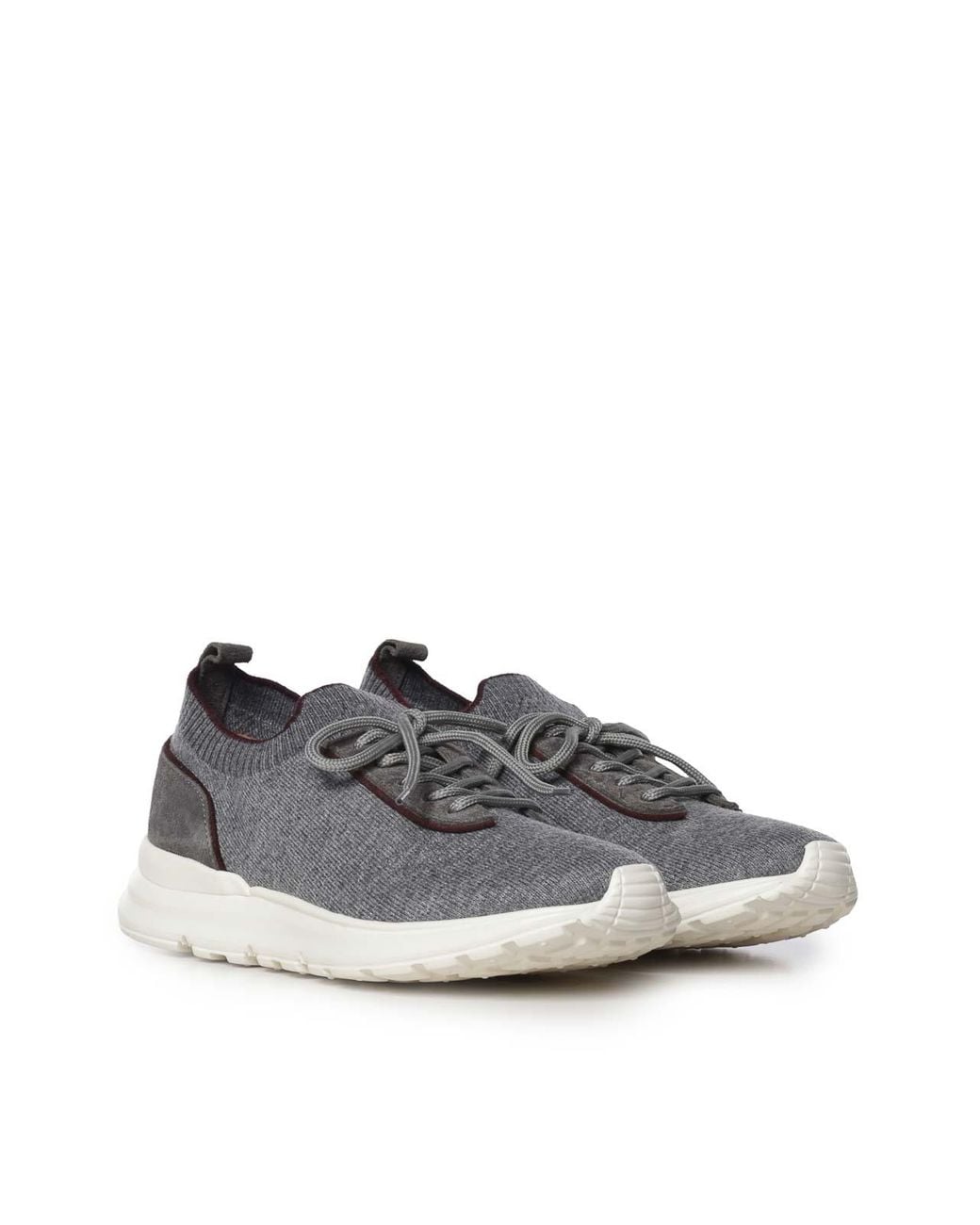 Eleventy Gray Nylon And Wool Blend Sneakers for men