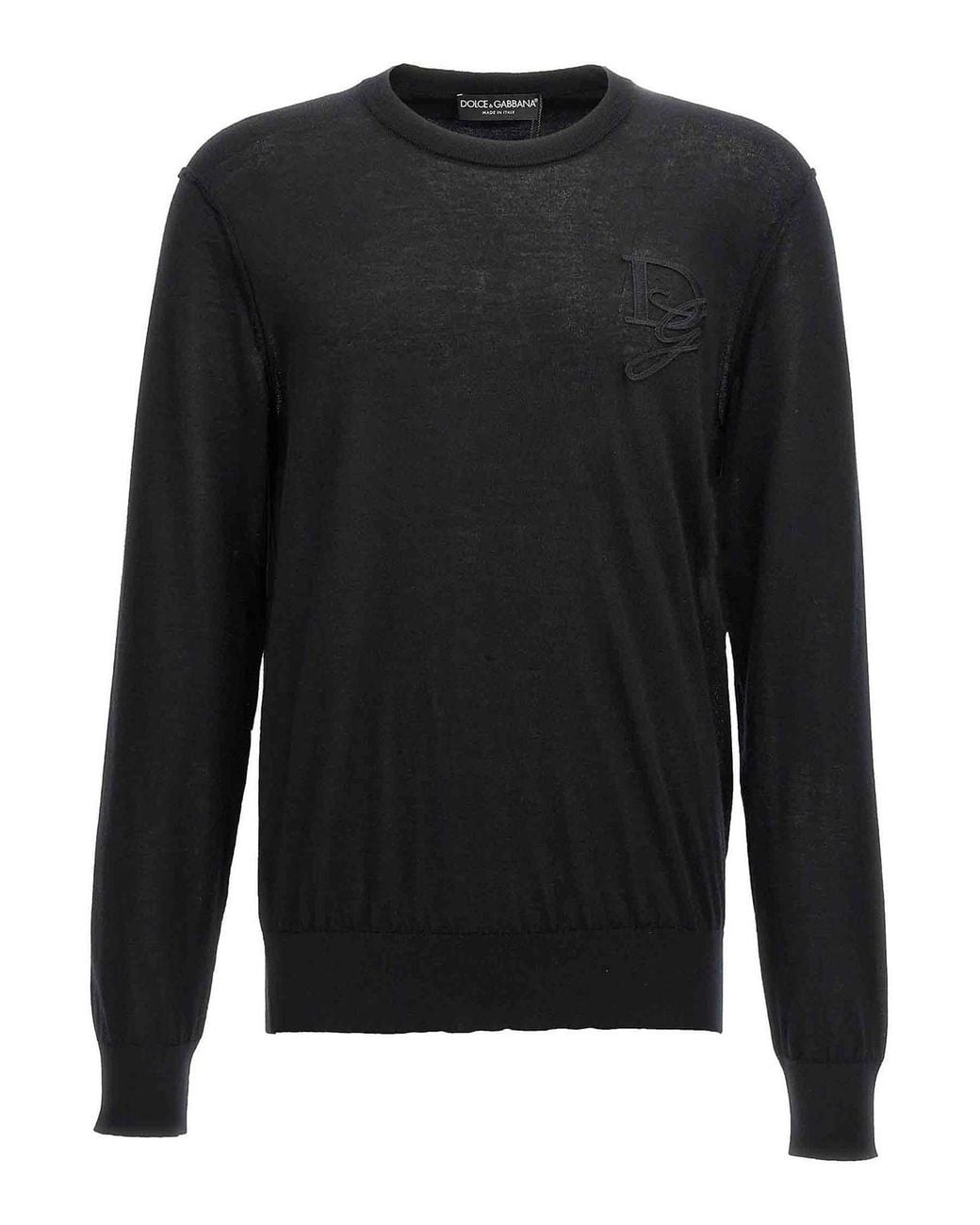 Dolce & Gabbana Black Logo Embroidery Sweater for men