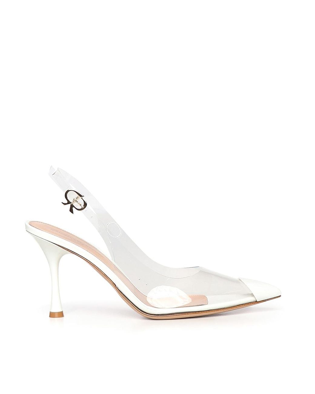 Gianvito Rossi White Diana Slingback