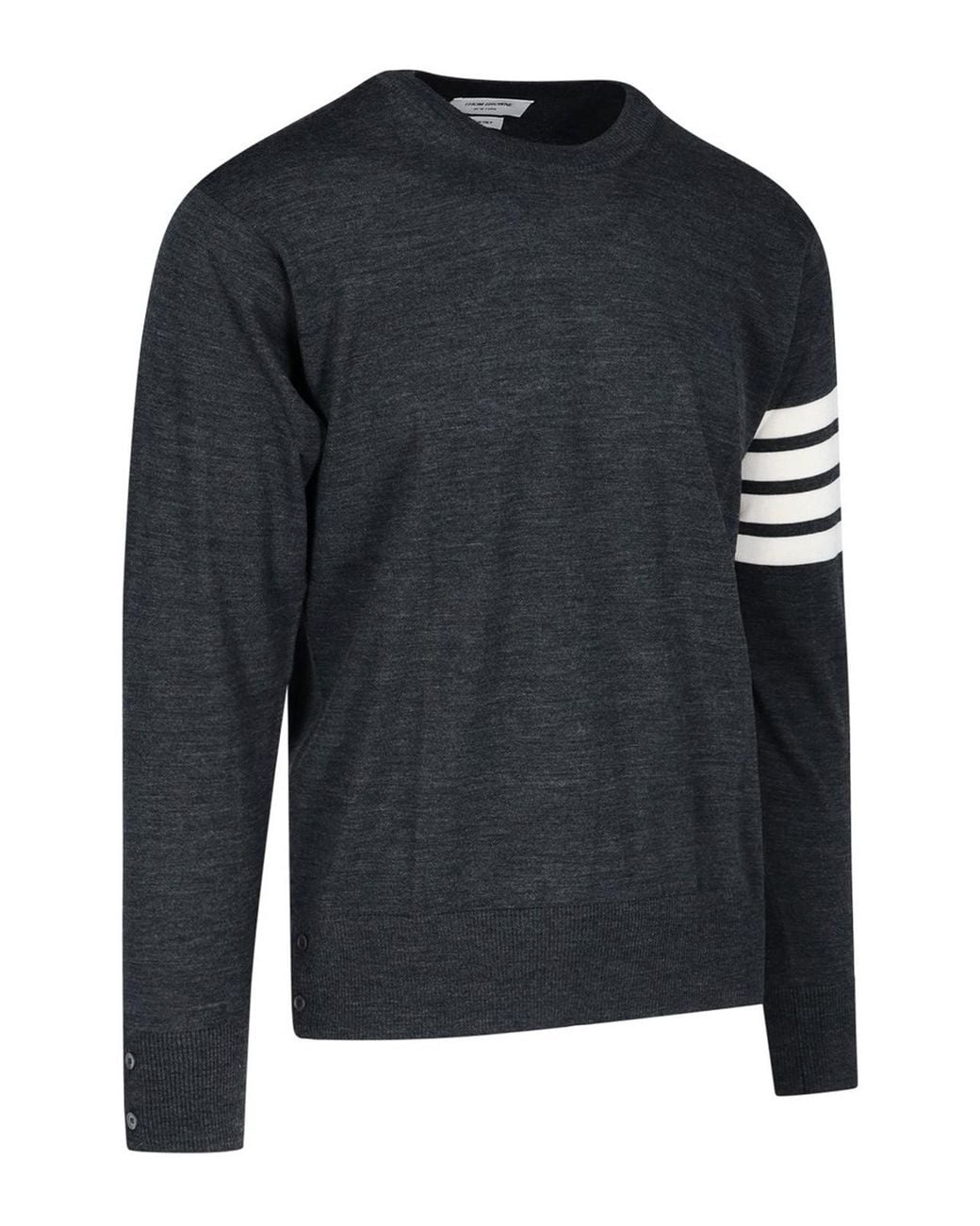 Thom Browne Black 4-Bar Crewneck Jumper for men