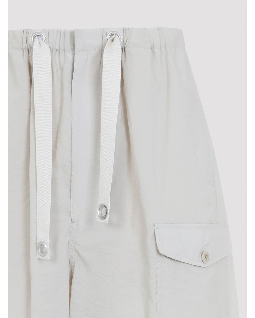 Lemaire White Cargo Easy Shorts for men