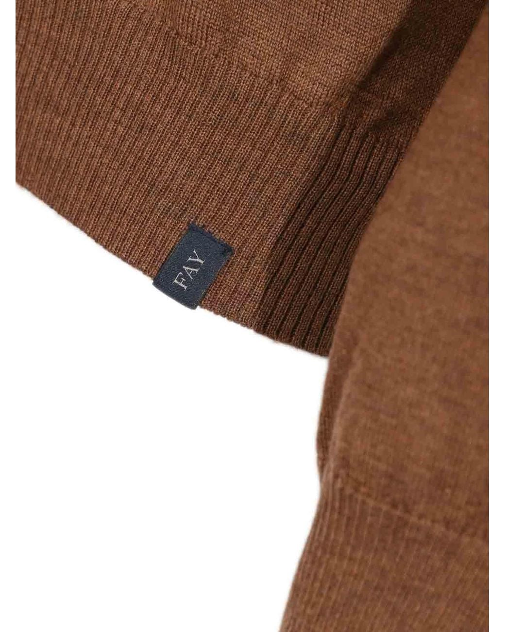 Fay Brown Crew Neck Pullover for men
