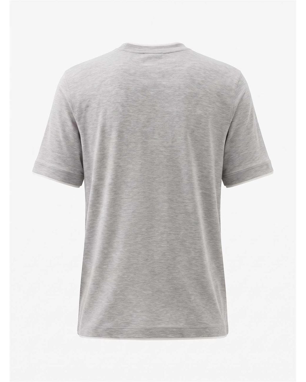 Brunello Cucinelli Gray T-Shirt With Faux-Layering for men