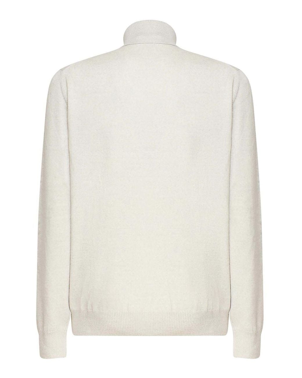 Fay White Wool Turtleneck Sweater for men